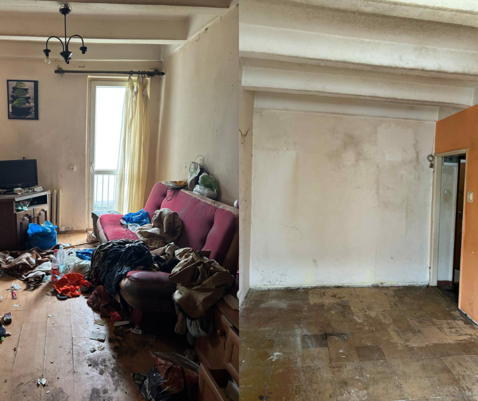 Sprzątanie przed i po